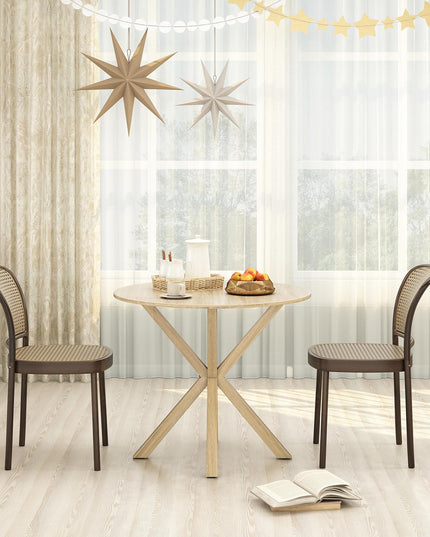 Giantex 36" Round Dining Table for 4 with Rubber Wood Legs