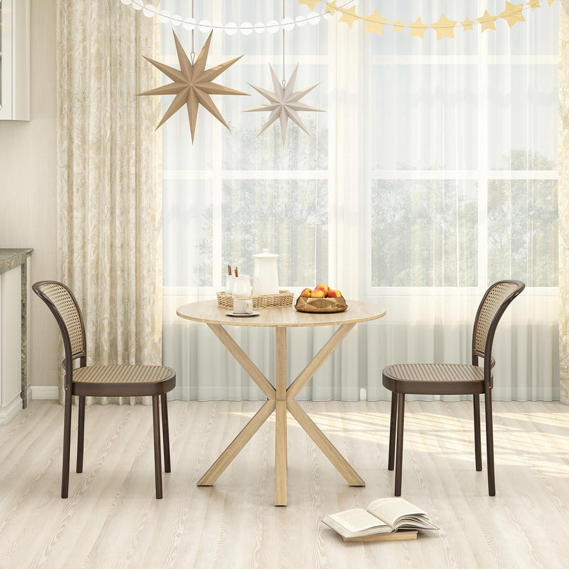 Giantex 36" Round Dining Table for 4 with Rubber Wood Legs