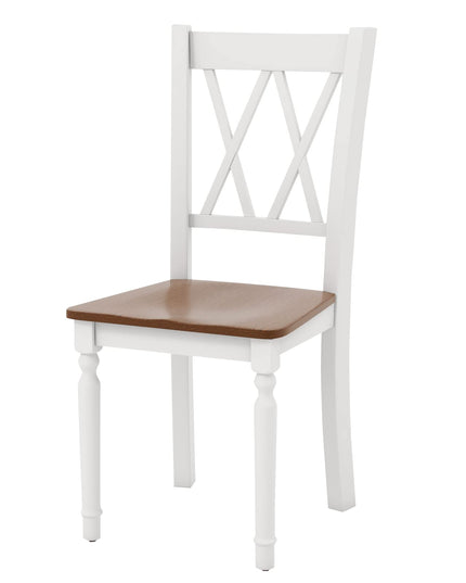 Giantex Dining Room Chairs Set of 4 White - Wooden Farmhouse Kitchen Chairs with Rubber Wood Seat