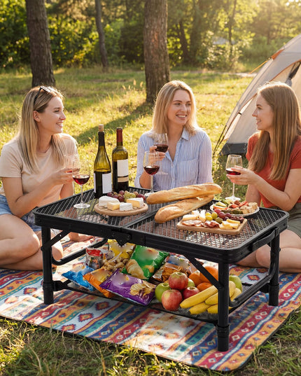 Giantex 2 FT Folding Camping Table Max 28" w/ 3 Adjustable Heights