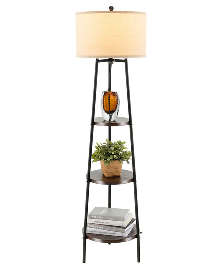 Giantex Floor Lamp with 3-Tier Shelves - Modern Standing Corner Floor Lamp