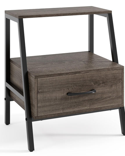 Giantex 3-Tier Farmhouse Nightstand with Drawer and Open Shelf