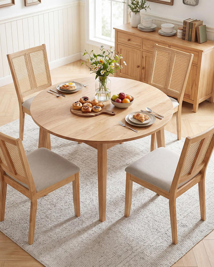 Giantex Rattan Dining Chairs Set of 2/4 w/Rubber Wood Frame