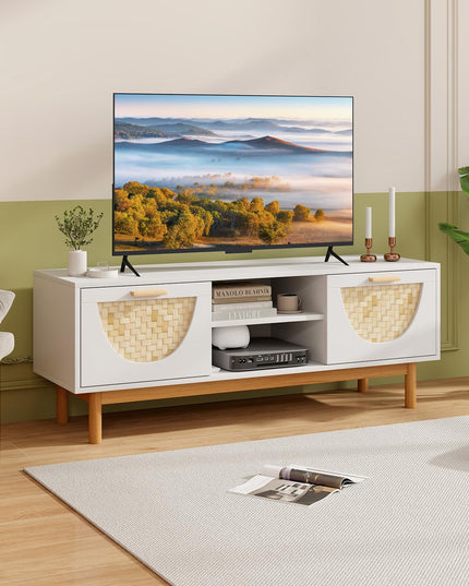Giantex TV Stand for TV up to 55”, Television Stand with Open Shelves