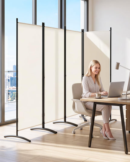 Giantex 4 Panel Room Divider, 5.6Ft Folding Screen, Home Office Freestanding Tall Partition