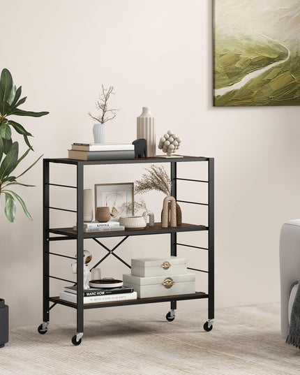 Giantex Folding Bookshelf with Wheels