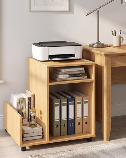 Giantex Rolling End Table with Storage 3-Tier Mobile Sofa Couch Side Table(1/2)