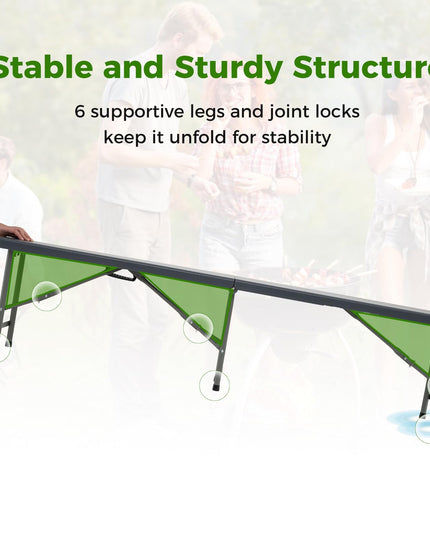 Giantex 6 FT Plastic Folding Bench, HDPE Portable Seat w/Metal Legs