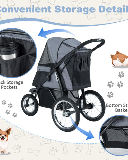Giantex Dog Stroller for Small & Medium Dogs Cats Foldable Pet Stroller