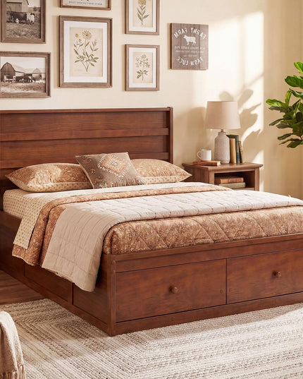 Cadre de lit Giantex pour lit double/simple avec tiroirs de rangement