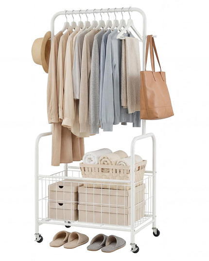 Giantex 35" Clothes Rack with Storage Basket