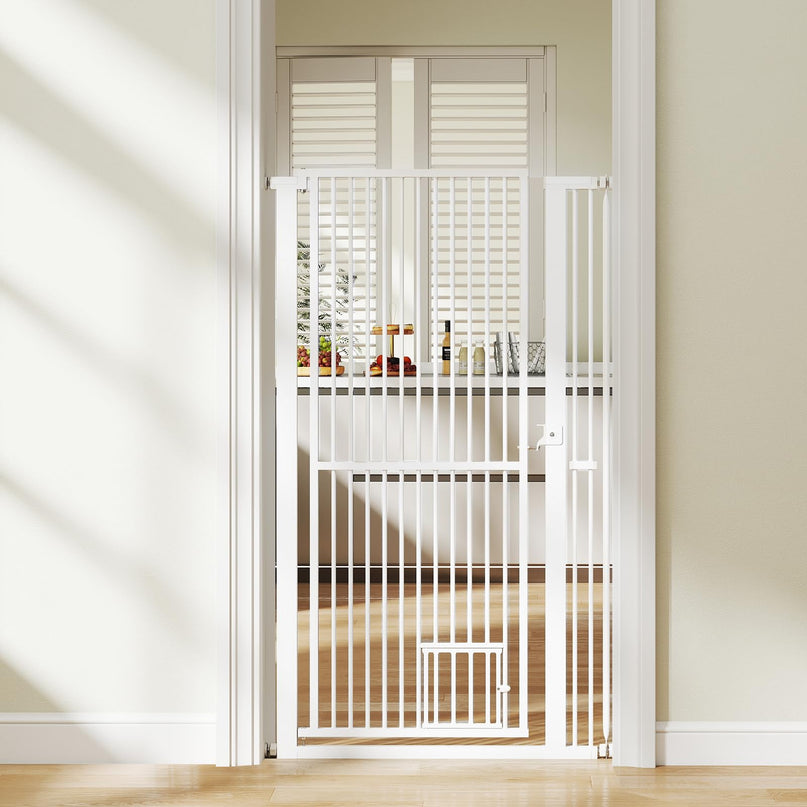Giantex 59'' Extra Tall Pet Gate for Large Dogs & Cats | Adjustable 30.5''–41'' Wide Dog Gate