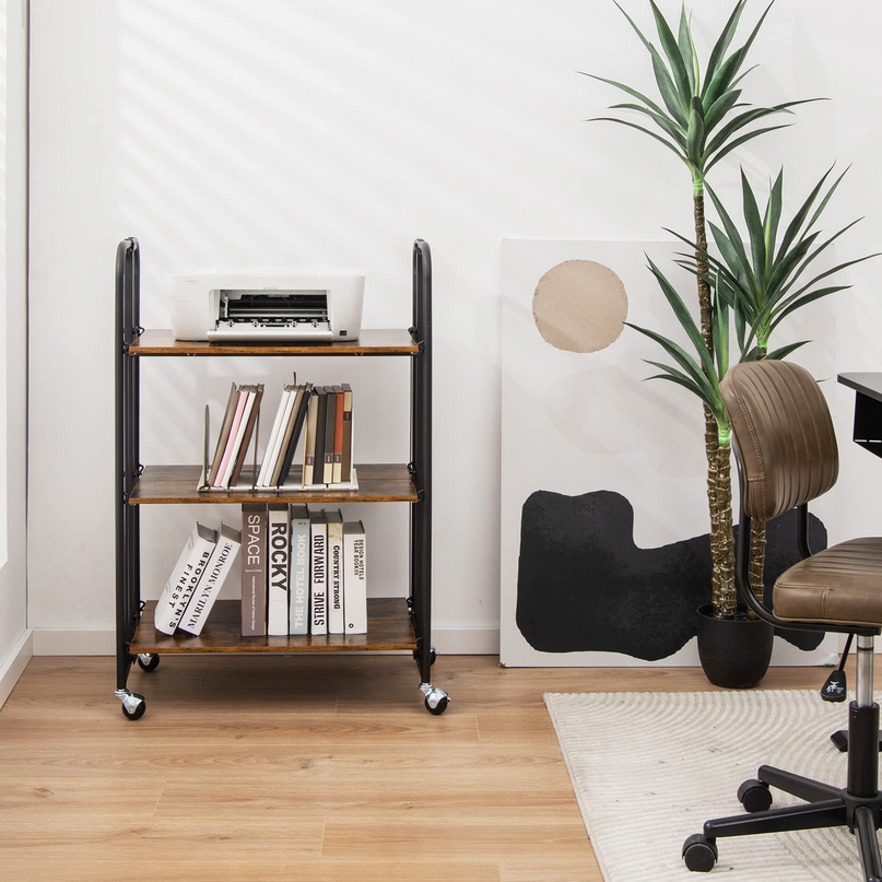 Giantex Foldable Storage Shelves with Wheels