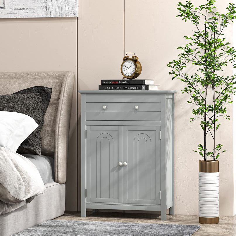 Giantex Bathroom Storage Cabinet with Drawer - Floor Cabinet with Doors, Adjustable Shelf