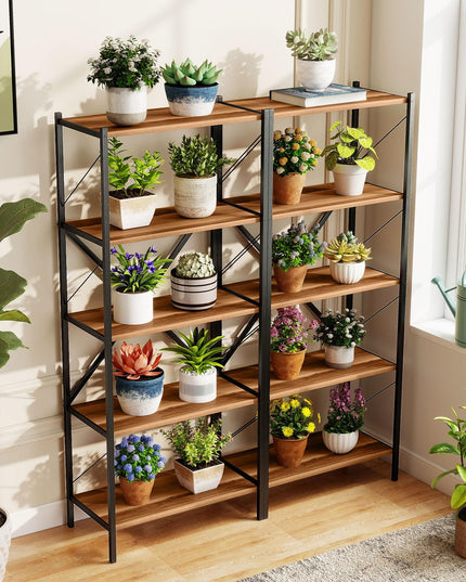 Giantex Industrial Bookcase with Heavy-Duty Metal Frame
