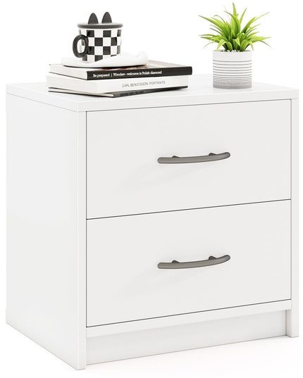 Giantex Nightstand with 2 Drawers, Modern Night Stand with Storage Drawers, Compact Floor Sofa Side Table for Small Spaces