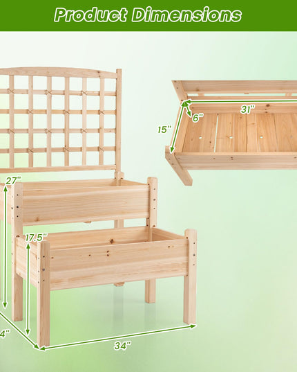 Giantex Raised Garden Bed with Trellis for Patio Backyard Balcony