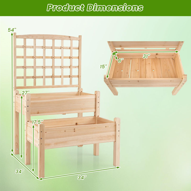 Giantex Raised Garden Bed with Trellis for Patio Backyard Balcony