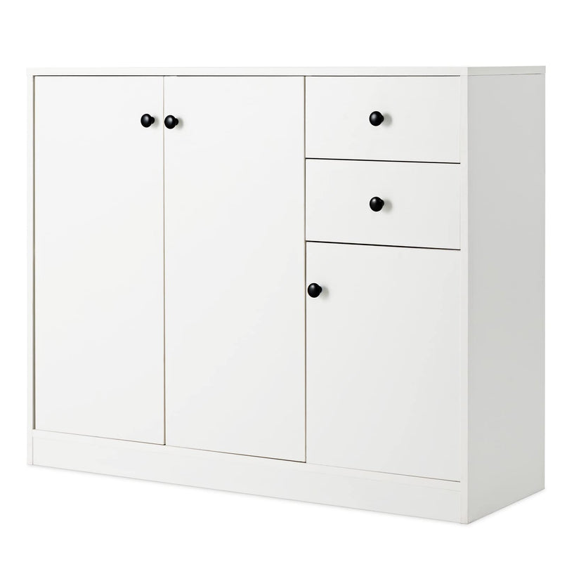 Giantex Buffet Cabinet with Storage - Kitchen Sideboard with 2 Drawers, 3-Door Large & Small Cabinet