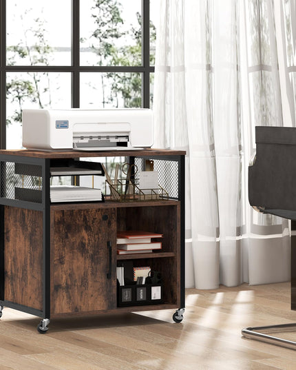 Giantex File Cabinet, Lateral Filing Cabinet with Lock, Wheels, Charging Station, Cable Hole, Lockable Side Cabinet
