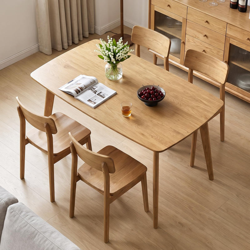 GIANTEX 47" Solid Wood Rectangular Dining Table w/Round Edges