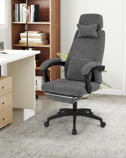 Giantex Reclining Office Chair with Padded Linkage Armrests