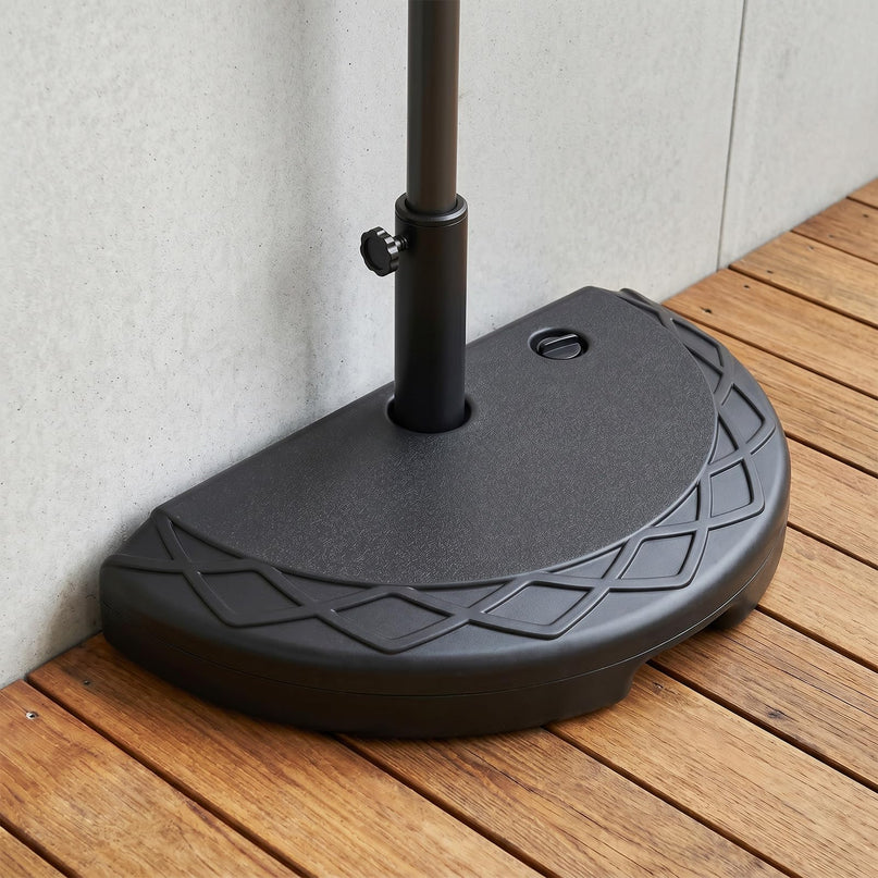 Giantex Half Round Patio Umbrella Base 44 lbs Fillable Half Umbrella Stand