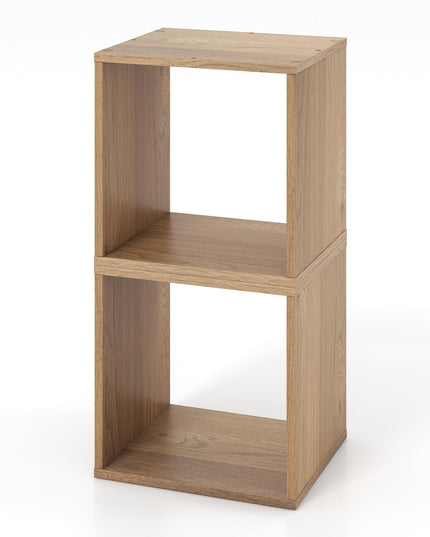 Giantex 2 Cube Bookshelf Organizer, 2-Tier Stackable Cube Storage Organizer