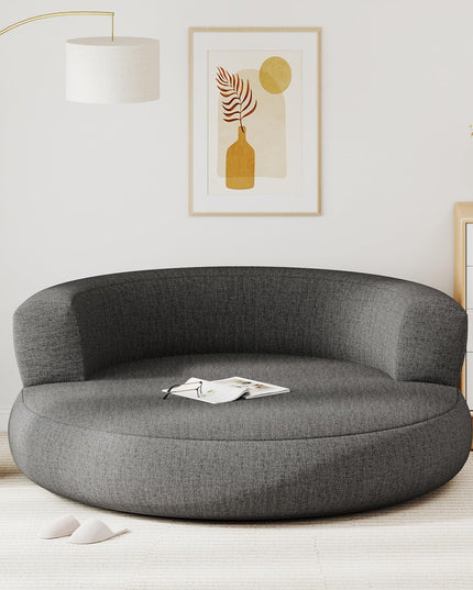 Canapé rond gonflable Giantex avec grande zone de couchage et accoudoirs larges, fauteuil de relaxation.