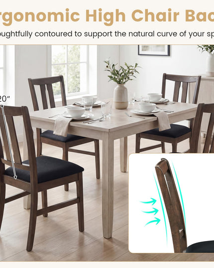Giantex Fabric Upholstered Kitchen Chair w/Padded Seat for Home Restaurant