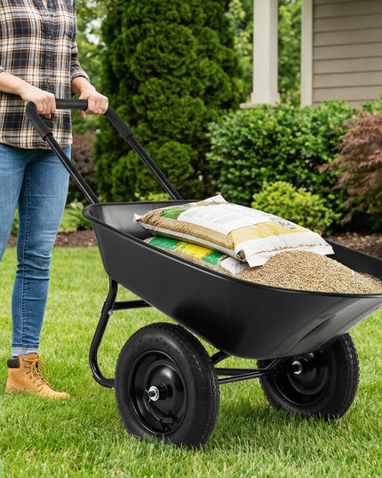 Chariot de jardin à deux roues Giantex – Brouette robuste de 150 kg