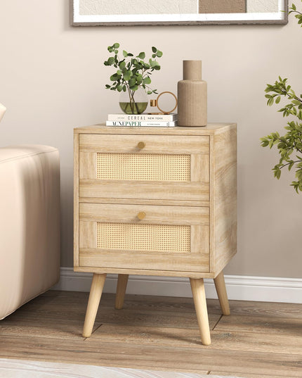 Giantex Rattan Nightstand Set of 2