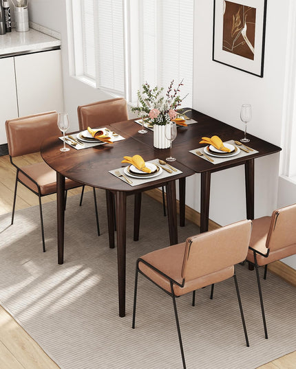 Giantex 68"Extendable Dining Table for 6-8 People, 68" Farmhouse Kitchen Table with 2 Half-Round & 1 Rectangular Table