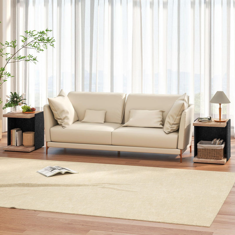 Giantex 2 Tier Sofa Side Table with Open Storage Shelf