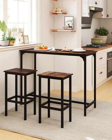 Giantex Dining Table Set 47.5" Rectangular Pub Table with 2 Stools