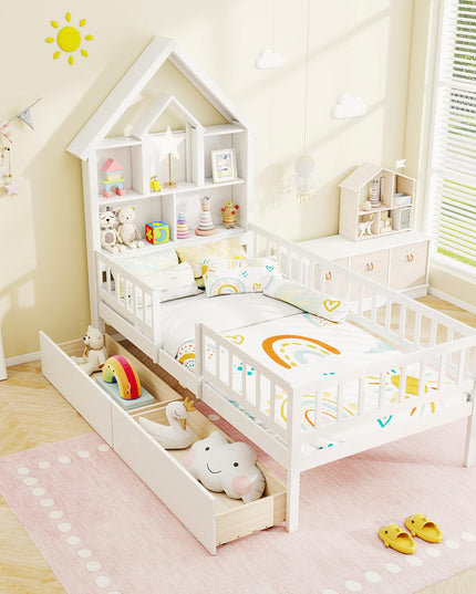 Giantex Twin House Bed with 2 Storage Drawers
