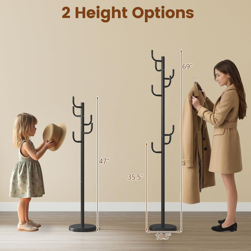Giantex 69" Metal Coat Rack, 8-Hook Cactus Clothes Stand