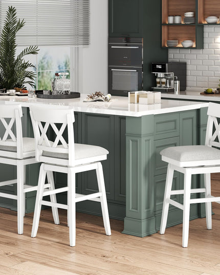 Giantex 31" Bar Stool Swivel Bar Height Bar Chair with Contoured Backrest