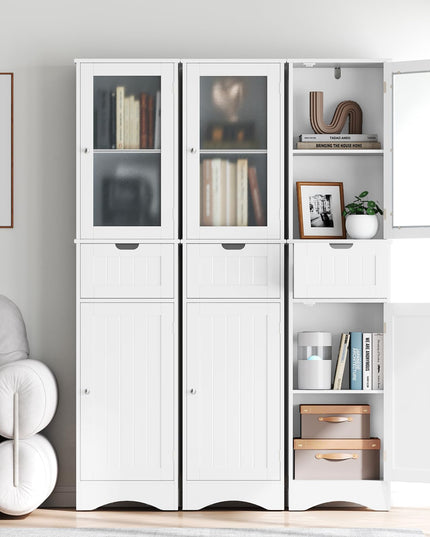 Giantex Freestanding Bathroom Storage Cabinet - 67” Tall Slim Pantry Cabinet