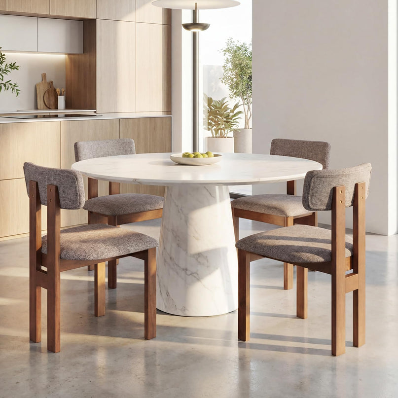 Giantex Upholstered Kitchen Dining Chairs with Curved Backrest
