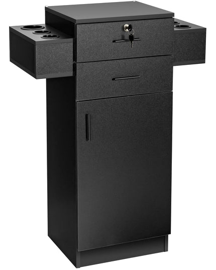 Meuble de rangement pour salon de coiffure, noir