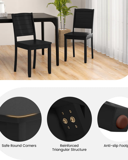 Giantex Wood Dining Chairs Set of 2/4, Modern Kitchen Chairs w/Rubber Wood Legs, Curved Backrest, Farmhouse Diner Chairs