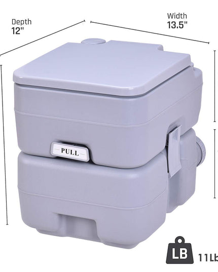 Portable Toilet 5.3 Gallon with T-Shaped Flush System