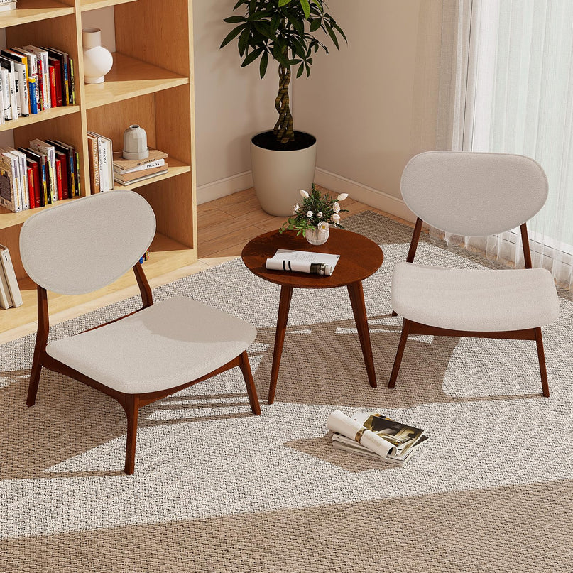 Giantex Accent Chairs Set of 2 with Side Table for Bedroom