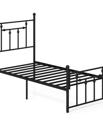 Giantex Twin Bed Frames with Headboard and Footboard, Victorian Style Twin Platform Bed