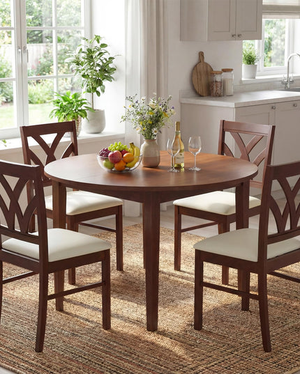 Giantex Chaises de salle à manger en bois, lot de 2 ou 4, chaises de cuisine rembourrées de style rustique