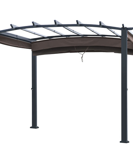 Outdoor Retractable Pergola 10' x 10', Metal Patio Gazebo Pergola
