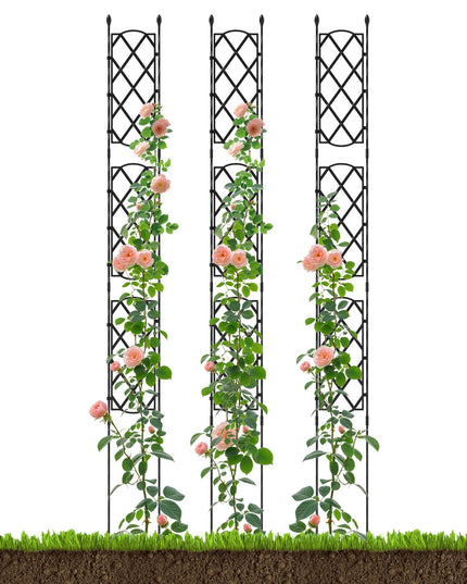 Giantex Garden Trellis, Outdoor Plant Support Frame w/Adjustable Shapes, Ground Stakes, Rustproof PE Coating Pipes