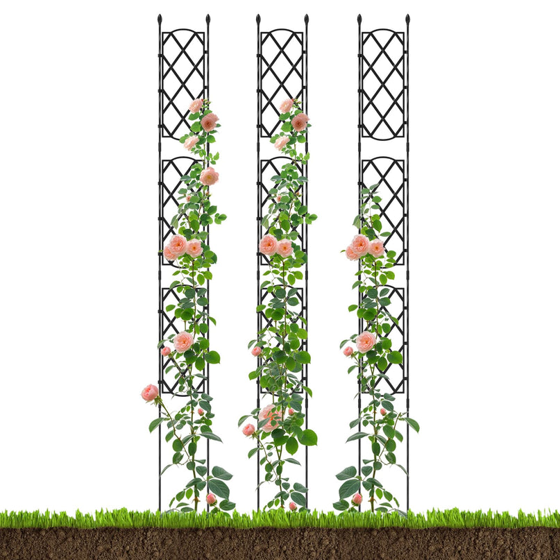 Giantex Garden Trellis, Outdoor Plant Support Frame w/Adjustable Shapes, Ground Stakes, Rustproof PE Coating Pipes