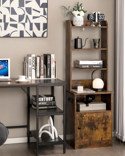 Giantex Nightstand with Charging Station - 55" Tall Bedside Table